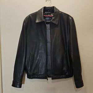 Couture By J. Park Men's Zip-Up Black Leather Jacket Size Small